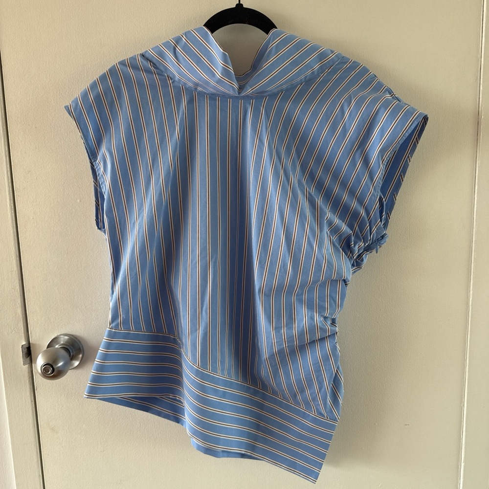 Maeve Light Blue Striped Blouse